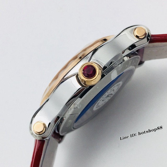 肖邦Chopard机械女士腕表 萧邦对休闲风格顶级鳄鱼皮带女表 gjs2254